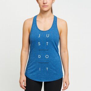 Nike Just Do It Teal Blue Women's Racerback Tank Top Workout Athletic Small
